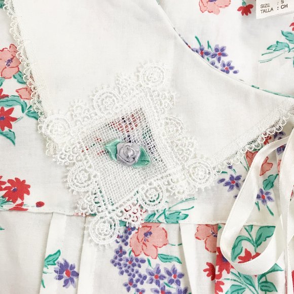 QUIET MOMENTS Floral Cottagecore Nightgown Small NWT VTG 1995 Deadstock Kawaii - Picture 6 of 8